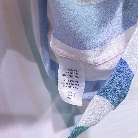 RAILS Thea Striped Tie Front Top Blue Pink Pastel Dolman Half Sleeve Womens XS - Picture 7 of 8